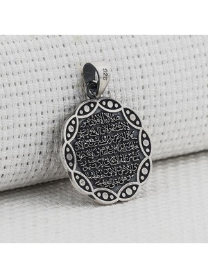 925 Gümüş Ayetel Kürsi Dua Yazılı 925 Ayar Gümüş Kolye Ucu