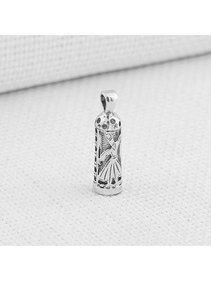 925 Gümüş Semazen Detaylı Cevşeni Kebir Dualı 925 Ayar Gümüş Kolye Cevşen Ucu