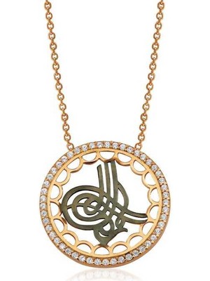 925 Gümüş Gümüş Tuğralı Bayan Kolye