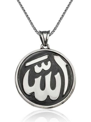 925 Gümüş Gümüş Allah Yazılı Kolye