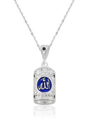 925 Gümüş Gümüş Allah Yazılı Cevşen Duası Bayan Kolye