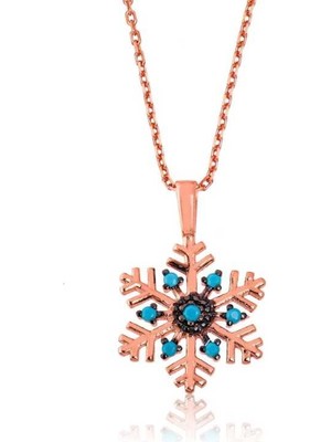 925 Gümüş Gümüş Kar Tanesi Bayan Kolye