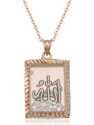 925 Gümüş Gümüş Allah Yazılı Kadın Kolye