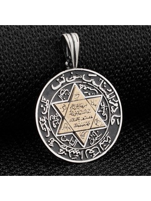 925 Gümüş Mührü Süleyman 925 Ayar Gümüş Kolye Ucu