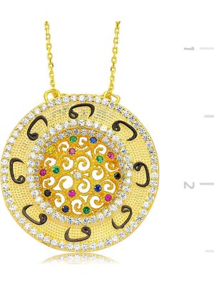 925 Gümüş Gümüş Vav Bayan Kolye