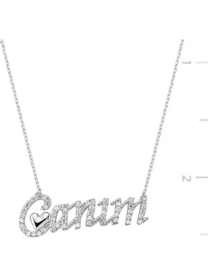 925 Gümüş Gümüş Canım Yazılı Bayan Kolye