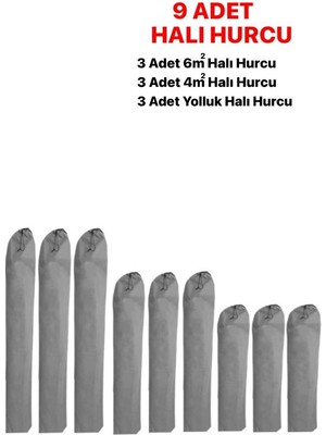 Koru Tekstil 9 Adet Halı Hurcu, Halı Kılıfı, Halı Koruyucu, Halı Ambalajı