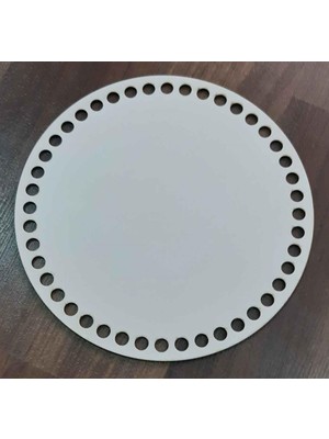 Angel Çanta Aksesuar Ahşap, Beyaz 20 cm Çapında Plaka