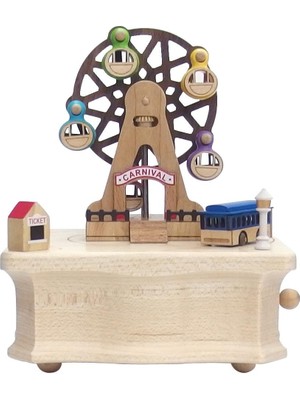 Wooderful Life Lunaparkta Eğlence Zamanı Ahşap Müzik Kutusu - 1064501