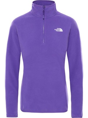 The North Face Kadın 100 Glacıer 1/4 Zp Yarı Fermuarlı Gravıty Purple Polar