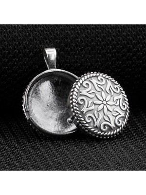 925 Gümüş Çift Taraflı  Açılabilir 925 Ayar Gümüş Cevşen Kolye Ucu