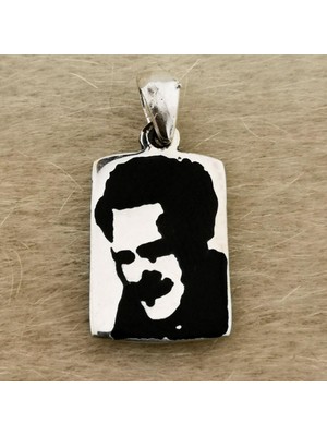 925 Gümüş Nazım Hikmet Ran Siületli 925 Ayar Gümüş Kolye Ucu