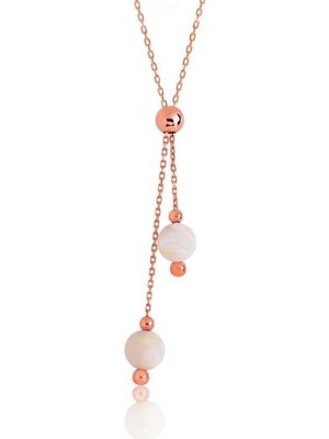 925 Gümüş Gümüş Sedef Taşlı Bayan Kolye