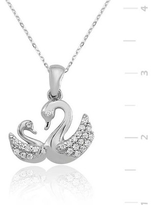 925 Gümüş Gümüş Bayan Kuğu Kolye