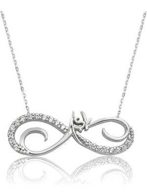 925 Gümüş Gümüş Sonsuz Aşk Bayan Kolye