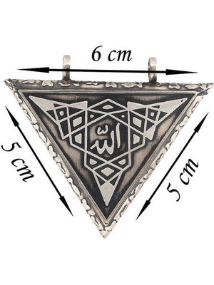 925 Gümüş Gümüş Üçgen Içi Açılabilen Allah Muskalık Kolye