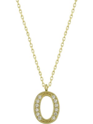 925 Gümüş Gümüş Gold O Harfi Kadın Kolye