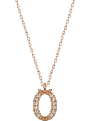 925 Gümüş Gümüş Rose Ö Harfi Kadın Kolye