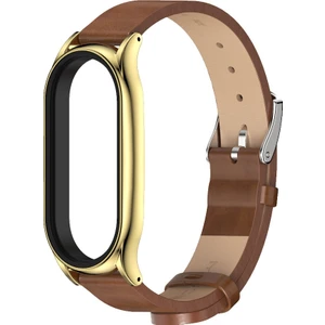 Xiaomi Mi Band 7 - 7 Nfc Için Mikrofiber Deri Saat Kayışı - Kahverengi - Altın (Yurt Dışından)
