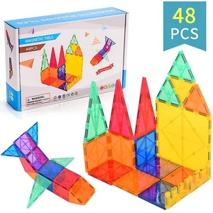 Kids Mıknatıs Oyuncakları Manyetik Fayans, Manyetik Yapı Taşları Eğitim Oyuncakları (48 Pc) (Yurt Dışından)