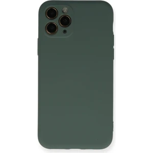 Happycase iPhone 11 Pro Kılıf Nano Içi Kadife  Silikon - Koyu Yeşil