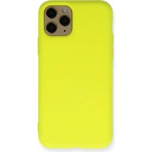 Happycase iPhone 11 Pro Kılıf Nano Içi Kadife  Silikon - Sarı