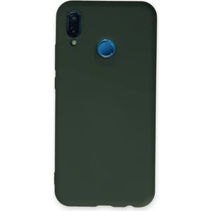 Happycase Huawei P20 Lite Kılıf Nano Içi Kadife  Silikon - Koyu Yeşil