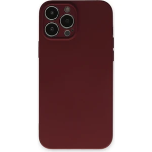 Happycase iPhone 13 Pro Max Kılıf Nano Içi Kadife  Silikon - Bordo