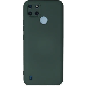 Happycase Realme C21Y Kılıf Nano Içi Kadife  Silikon - Koyu Yeşil