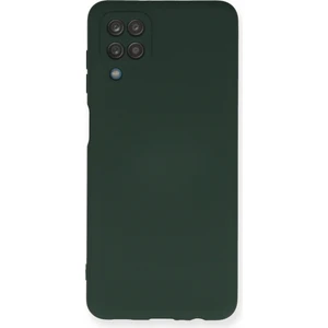 Happycase Samsung Galaxy A12 Kılıf Nano Içi Kadife  Silikon - Koyu Yeşil