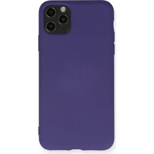 Happycase iPhone 11 Pro Max Kılıf Nano Içi Kadife  Silikon - Koyu Mor