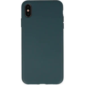 Happycase iPhone Xs Kılıf Nano Içi Kadife  Silikon - Koyu Yeşil