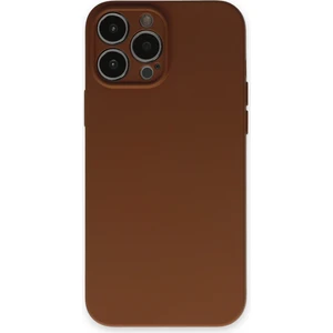 Happycase iPhone 13 Pro Max Kılıf Nano Içi Kadife  Silikon - Kahverengi