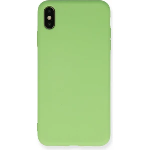 Happycase iPhone Xs Max Kılıf Nano Içi Kadife  Silikon - Açık Yeşil