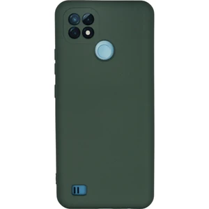 Happycase Realme C21 Kılıf Nano Içi Kadife  Silikon - Koyu Yeşil