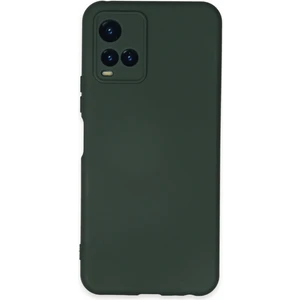 Happycase Vivo Y21 Kılıf Nano Içi Kadife  Silikon - Koyu Yeşil