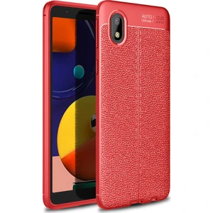 Tekno Grup Samsung Galaxy A01 Core Kılıf Ultra Korumalı Deri Desenli Lüx Niss Silikon Kılıf + Cam Ekran Koruyucu