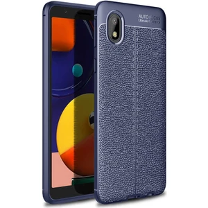 Tekno Grup Samsung Galaxy A01 Core Kılıf Ultra Korumalı Deri Desenli Lüx Niss Silikon Kılıf + Cam Ekran Koruyucu