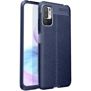 Tekno Grup Xiaomi Poco M3 Pro Kılıf Ultra Korumalı Deri Desenli Lüx Niss Silikon Kılıf + Cam Ekran Koruyucu