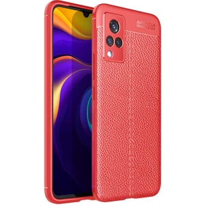 Tekno Grup Vivo V21 Kılıf Ultra Korumalı Deri Desenli Lüx Niss Silikon Kılıf + Cam Ekran Koruyucu