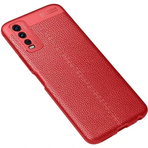 Tekno Grup Vivo Y20S Kılıf Ultra Korumalı Deri Desenli Lüx Niss Silikon Kılıf + Cam Ekran Koruyucu