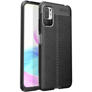 Tekno Grup Xiaomi Poco M3 Pro Kılıf Ultra Korumalı Deri Desenli Lüx Niss Silikon Kılıf + Nano Ekran Koruyucu