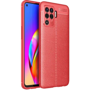 Tekno Grup Oppo Reno 5 Lite Kılıf Ultra Korumalı Deri Desenli Lüx Niss Silikon Kılıf + Nano Ekran Koruyucu