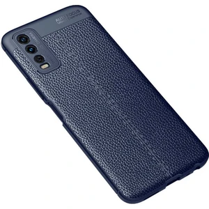 Tekno Grup Vivo Y20S Kılıf Ultra Korumalı Deri Desenli Lüx Niss Silikon Kılıf + Tam Kaplayan 5d Ekran Koruyucu