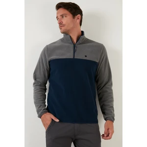 Regular Fit Fermuarlı Dik Yaka Kışlık Şardonlu Polar Erkek Polar 5906016