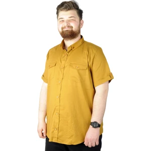 Modexl Büyük Beden Gömlek Kkol Çift Cep Kapaklı 20361 Kahve