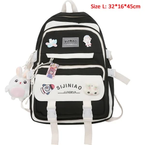 Büyük Kapasiteli Günlük Öğrenci Okul Çantası - Siyah (Yurt Dışından)