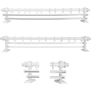 Çift Raylı Rustik Perde Ahşap Aksesuarları