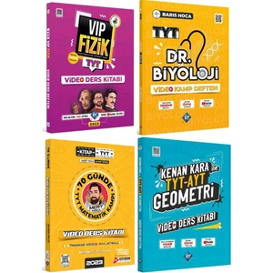 Kr Akademi Yayınları TYT Mert Hoca Matematik - Kenen Kara Geometri - Vip Fizik - Dr Biyoloji Defteri Seti 4 Kitap 2023