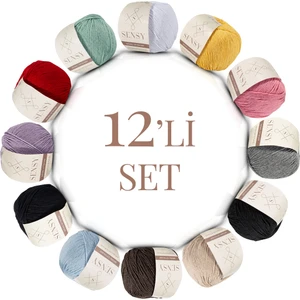 Premium Amigurumi Ipi Punch (Panç) Baby Soft Cotton 50 gr 12'li  Örgü Ip Set5